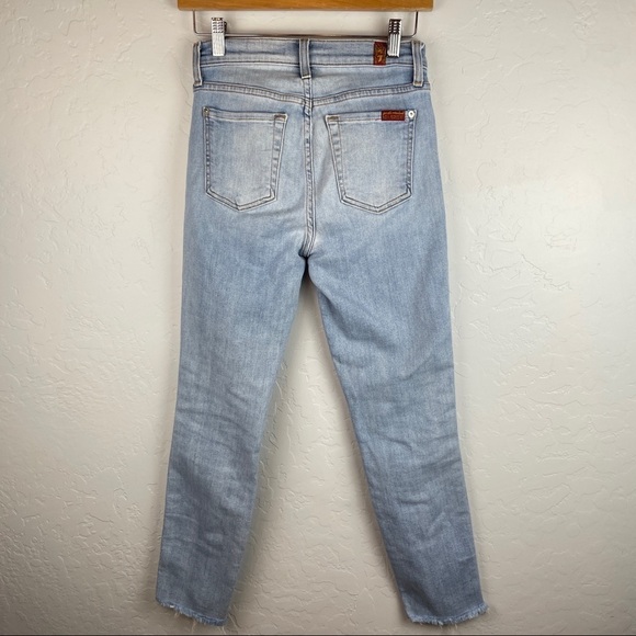 7 For All Mankind Mid-Rise Front Seam Slim‎ Straight Leg Jeans Women's Size 25 - Picture 5 of 9